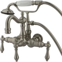 Kingston Brass Cc1007T8 Clawfoot Tub Filler With Hand Shower - Brushed Nickel Finish
