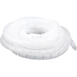 Unique Bargains 6M Length 12mm Dia Cable Wire Binding Organizer Manager Spiral Wrap Band White