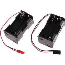 2 Pieces AA Battery Holder Case Slot Holder Plastic Storage Box for RC Parts
