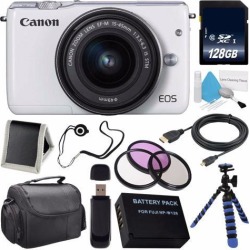 Canon EOS M3 Mark III 24.2 Mp Mirrorless Camera w/ 15-45 STm Lens (International Model No Warranty) (White) + LP-E17 Replacement Lithium Ion Battery +