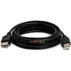 Cmple - USB 2.0 Extension Cable A Male To A Female Extension Cable - 15 Feet Black