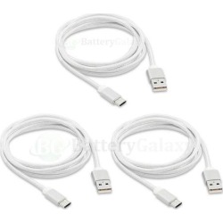 3X Micro USB 6 Braided USB A to B Charger Data Sync Cable Cord (U2A1-MCB-01SLV)