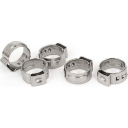 10.3mm-12.8mm 304 Stainless Steel Adjustable Cable Pipe Tight Hose Clamps 5pcs