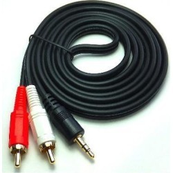 Topwin 1.5 Meter Audio 3.5mm Stereo Male to 2 RCA Male Cable