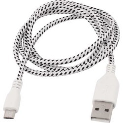 USB2.0 Type A to Micro USB Male Adapter Hi-Speed Round Cable Black White 1M