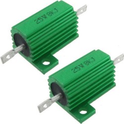 Unique Bargains Unique Bargains 2 pcs 25W 8K Ohm 5% Chassis Mounted Aluminum Clad Resistors Green