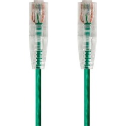 Monoprice Cat6 Ethernet Patch Cable - 30 feet - Green Snagless RJ45 Stranded 550MHz UTP CMR Riser Rated Pure Bare Copper Wire 28AWG - SlimRun Series