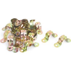 Unique Bargains 20mm Arch High Two Holes U Type Pipe Clamp Clips Bronze Tone 30 Pcs