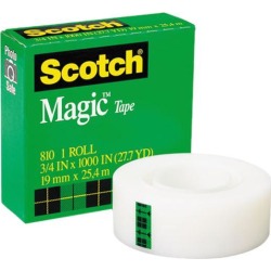 Scotch 810-1K Magic Office Tape, 3/4' x 1000', 1' Core, Clear