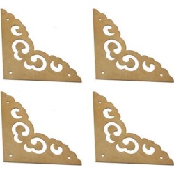 Box Corner Protectors Vintage Brass Tone Guard Edge Cover Book Desk Jewelry Box Corner Furniture Decor Pack of 4