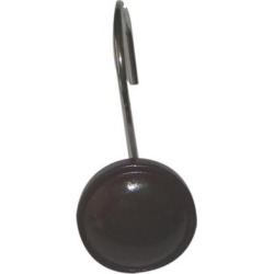 Carnation Home Fashions Indoor Color Rounds Resin Shower Curtain Hooks in Brown