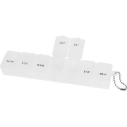 5.1' Length Clear Rectangle Plastic 7 Days Drug Organizer Case