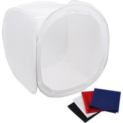 36'(90Cm) Table Top Round Photography Studio Tent Lighting Kit Soft Shooting Box w/ Shell Cover 4 Backdrop