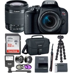 Canon EOS Rebel T7i DSLR Camera w/18-55mm lens & 32GB Premium Accessory Bundle