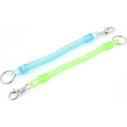 Unique Bargains Lobster Hook Stretchy Keyring Key Chain Coil Strap Rope Cord 2pcs