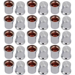 30pcs 14.6mm x 16mm Plastic Potentiometer Volume Control Rotary Knob Sliver Tone