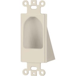 Monoprice Reverse Nose Decora Plate - Lite Almond Easily Holds Up To 6 Cables