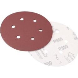 6-inch 6-Holes Hook and Loop Sanding Discs, 800-Grits Grinding Abrasive Aluminum Oxide Flocking Sandpaper for Random Orbital Sander 5pcs