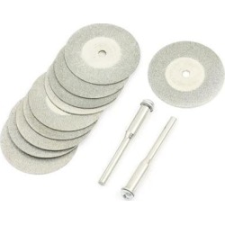 10PCS 30x1mm Aluminum Resin Bond Diamond Coated Grinding Wheel Gray w Drill Bits