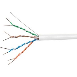 Monoprice Cat6A Ethernet Bulk Cable - 1000 feet - White Solid, 550Mhz, UTP, CMP, Plenum, Pure Bare Copper Wire, 10G, 23AWG - Entegrade Series