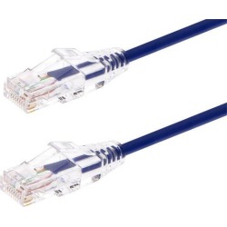 Monoprice Cat6 Ethernet Patch Cable - 1 feet - Purple Snagless RJ45 Stranded 550MHz UTP CMR Riser Rated Pure Bare Copper Wire 28AWG - SlimRun Series