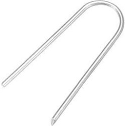 U-Shaped Garden Staples Ground U Pins 100mm 3.9-inch 3mm Dia Round 50pcs