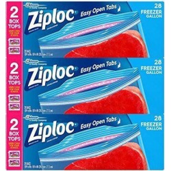 Ziploc Slider Food Storage Freezer Bag Zip Lock Plastic Travel Gallon Size 84 Ct