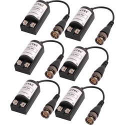 3pair ABS Shell CCTV Camera Power Passive Video Balun BNC Coaxial Cable Adapter