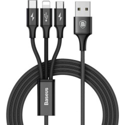 Multi USB Charging Cable, Baseus USB To Lightning+Type C+Micro 3 In 1 Multiple 7