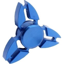 Worryfree Gadgets METAL-FIDGET-BLU Metal Fidget Spinner Focus Toy Ultra-Grip Design Anxiety Relief