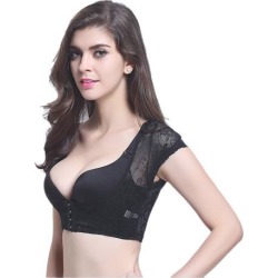 Womens Bra Bustline Cleavage Shaper Push Up Breast Enhancer Vest XL Black