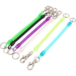 Unique Bargains 6 Pcs Metal Clasp Keys Holder Ring Coil Keychain Keyring Assorted Color
