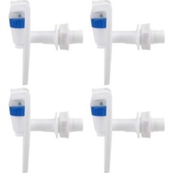 4pcs Plastic Water Cooler Faucet Water Dispenser Clean Spigot Fits Adaptor Hot Cold Water Faucet Tap Replacement Blue