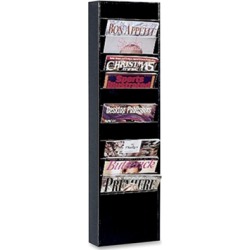 Buddy 8124 Display Rack 11 Pocket(s) - 36.4' Height x 9.8' Width x 4' Depth - Wall Mountable - Black - Steel - 1 Each