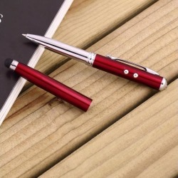 4in1 LED Laser Pointer Torch Touch Screen Stylus Ball Pen For Cell Phones
