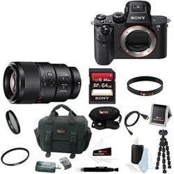 Sony A7R II: Sony Alpha a7RII Mirrorless Digital Camera (Body Only) with 90mm f/2.8 Lens and 64GB SDXC Accessory Bundle