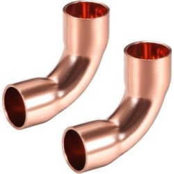 5/16-inch ID 90 Degree Copper Elbow Short-Turn Copper Pipe Fitting Conector for Plumbing 2pcs