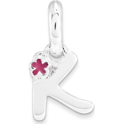 Sterling Silver Letter K with Enamel Pendant