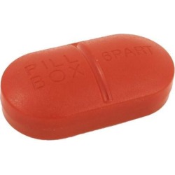 Plastic Orange Red Shell 6 Components Inside Pills Holder Case Box