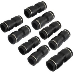 Unique Bargains Air Piping 2 Ways 12mm to 12mm Straight Coupler Tube Quick Joint Fittings 9pcs