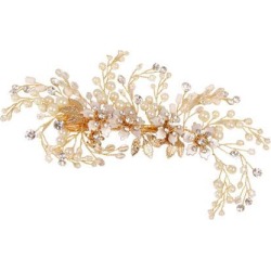 Gypsophila Crystal Pearls Floral Hair Clip Wedding Bride Girl Prom Accessory