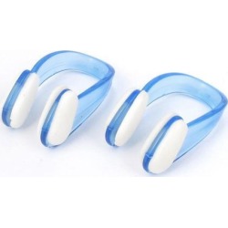 Unique Bargains Swimming Diving Waterproof Nasal Splint Nose Clip Blue White 2 Pcs