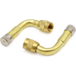 2 Pcs Brass Tone 90 Degree Bent Car Vehicle Wheel Rim Tire Valve Stem