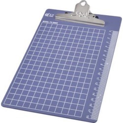 Unique Bargains Checkered Pattern Plastic B5 File Menu Paper Clipboard Blue