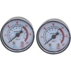 2pcs 1/8BSP Male Thread Dia Air Compressor Barometer Measurement Tool 0-12KPa 0-180Psi