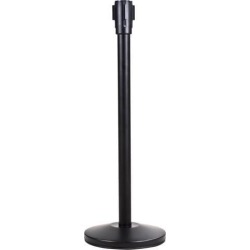 Zenith Safety Products Crowd Control Heavy-Duty Stanchion Receiver Post, Black Steel, 4-Way Connetion