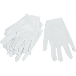 6 Pairs Disposable Stretch Full Finger Working Gloves White for Worker