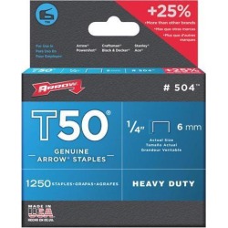 Arrow Fastener 1/4' Staple 50424 Unit: EACH Contains 4 per case