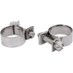 15mm-17mm 304 Stainless Steel Screw Mounted Adjustable Pipe Hose Clamps 2pcs