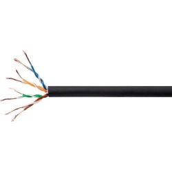 Monoprice Cat5e Ethernet Bulk Cable - Network Internet Cord - Solid, 350Mhz, UTP, CMR, Riser Rated, Pure Bare Copper Wire, 24AWG, 250ft, Black